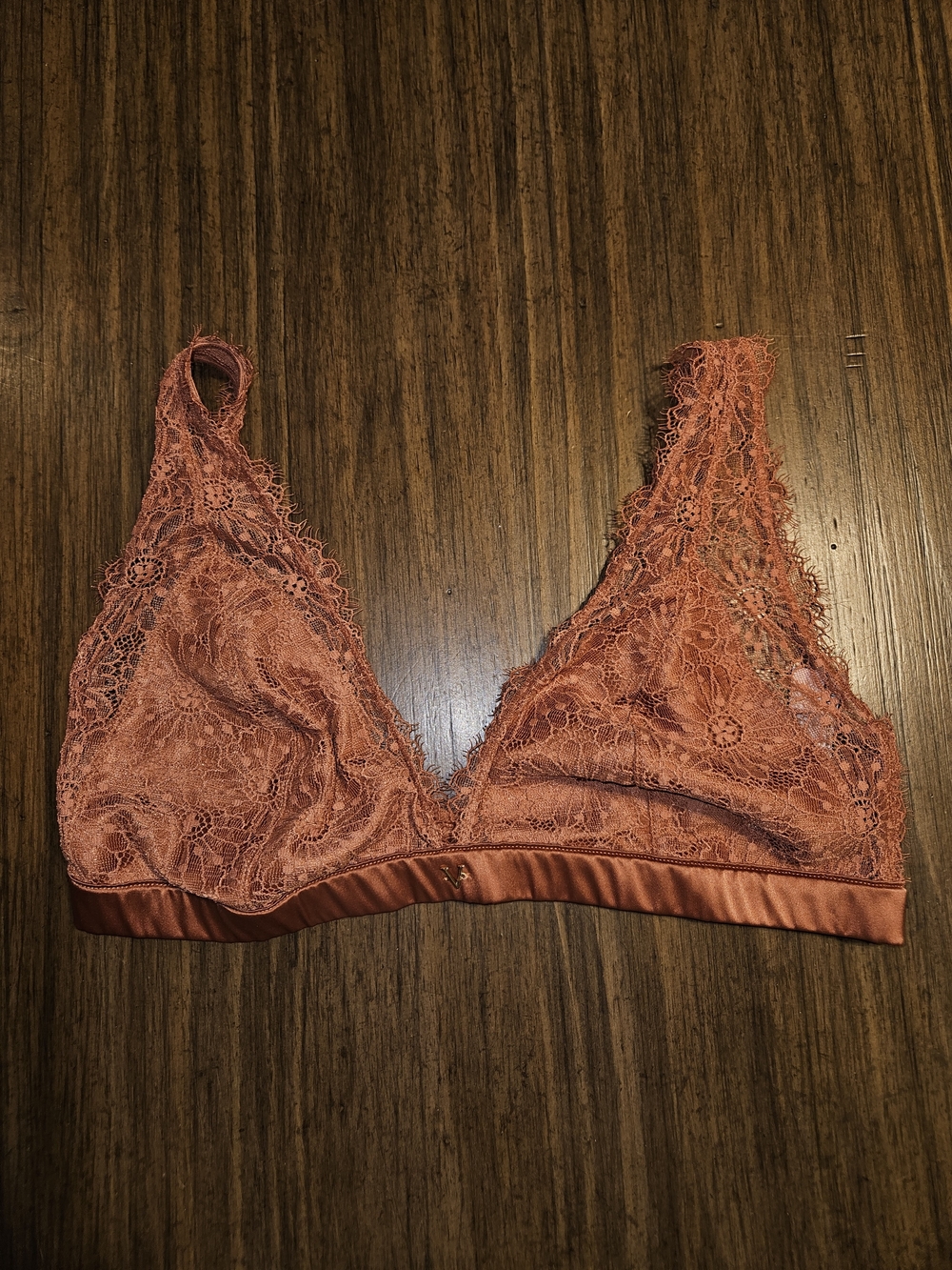 Victoria's Secret Lace Triangle Bralette in Copper Rust